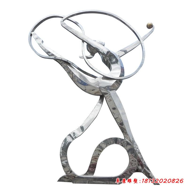 不锈钢健美操人物雕塑 (2)