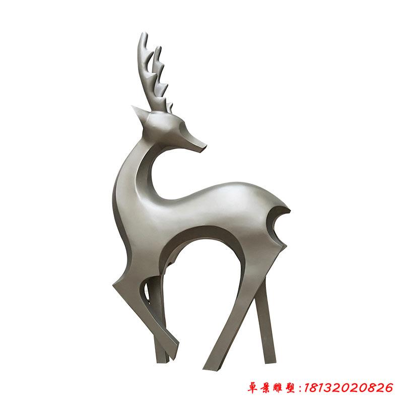 不锈钢仿真抽象鹿雕塑 (3)