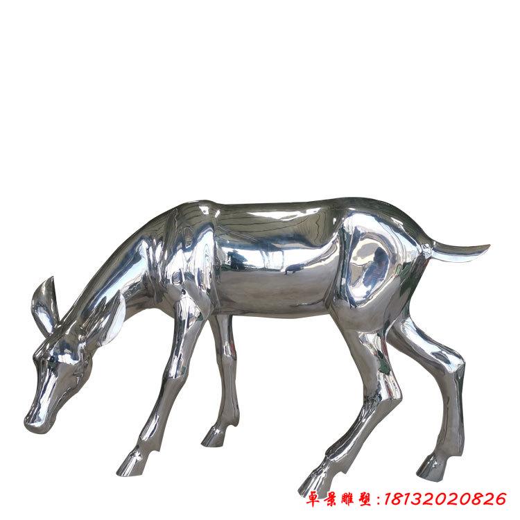 不锈钢仿真抽象鹿雕塑 (2)