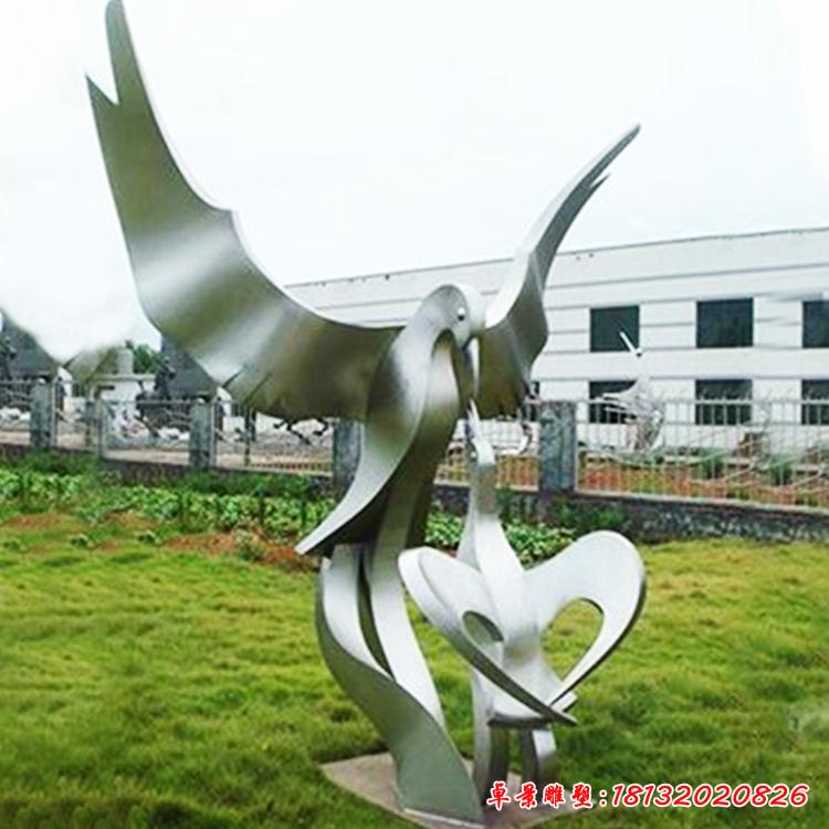 不锈钢飞鸽雕塑