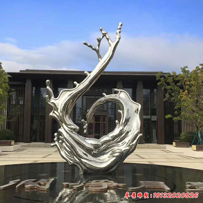 定制不锈钢雕塑浪花镜面不锈钢房地产广场水景装饰摆件水滴造型95709
