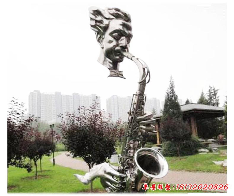 不锈钢萨克斯雕塑 音乐雕塑 抽象人物雕塑公园绿地景观雕塑95809
