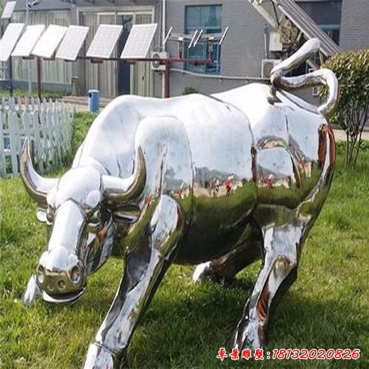 不锈钢镜面牛雕塑