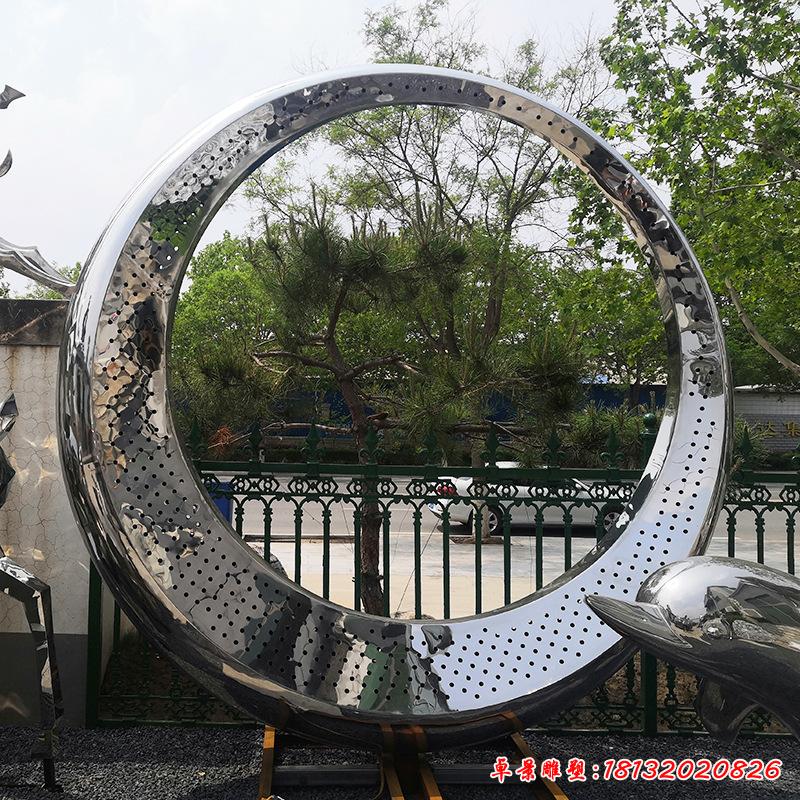 不锈钢抽象圆环雕塑 (3)