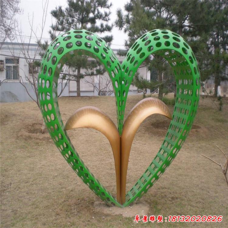不锈钢创意爱心雕塑 (1)