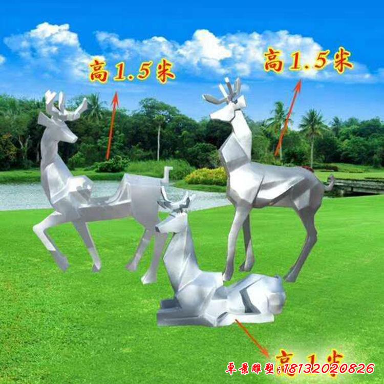 不锈钢园林小鹿雕塑2