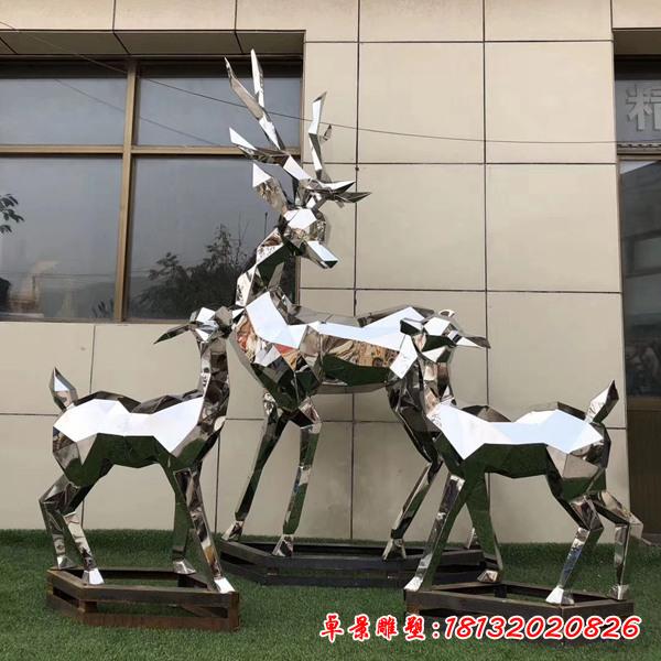 不锈钢园林小鹿雕塑4