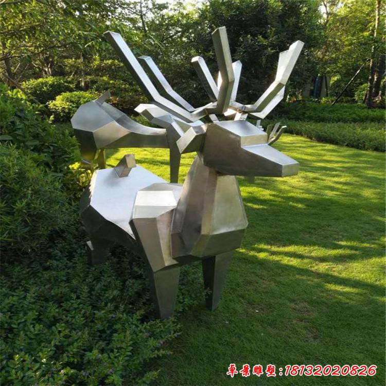 不锈钢园林小鹿雕塑3