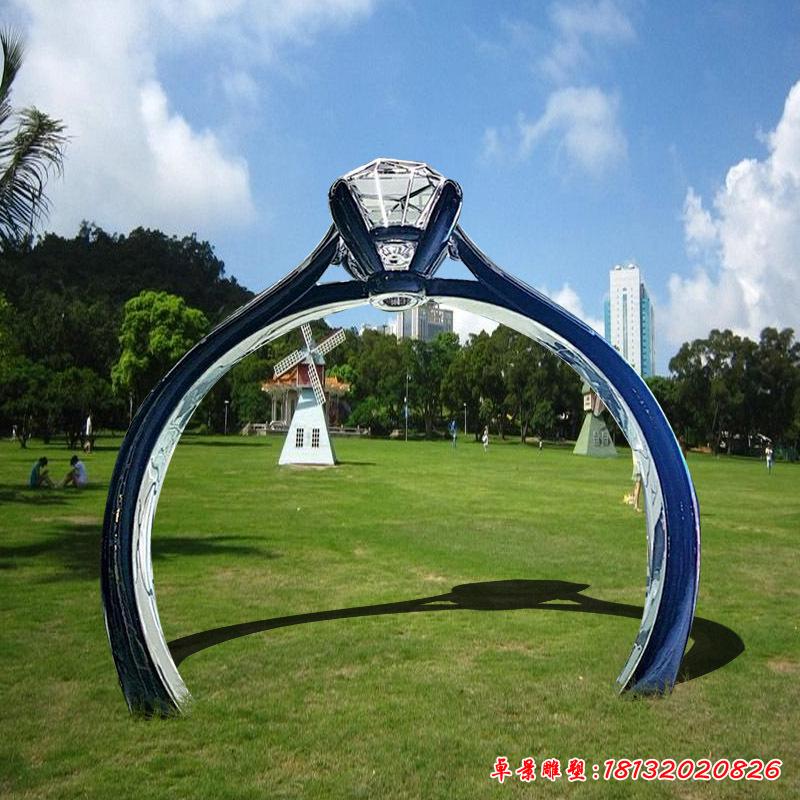 不锈钢公园拱门雕塑 (2)