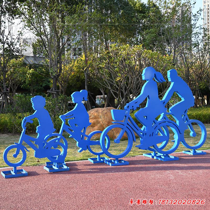 不锈钢骑车人物雕塑2
