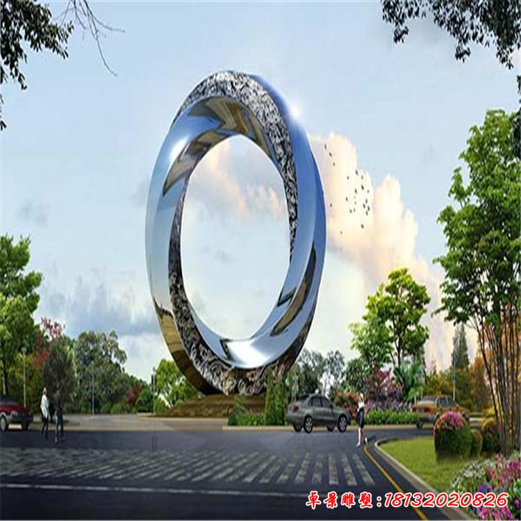 不锈钢景观圆环雕塑 (6)