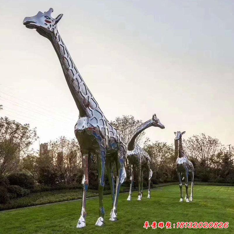不锈钢大型长颈鹿雕塑