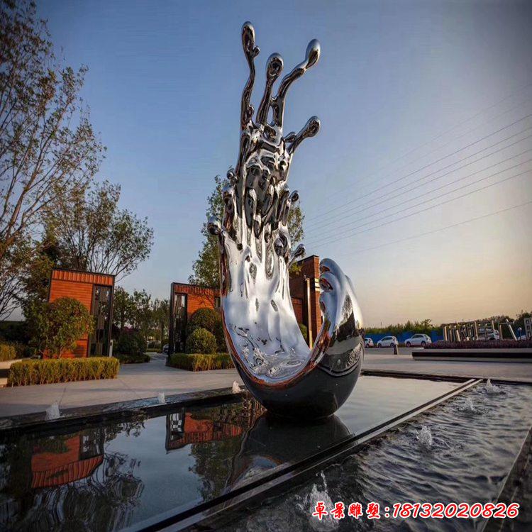 不锈钢城市海浪雕塑 (14)
