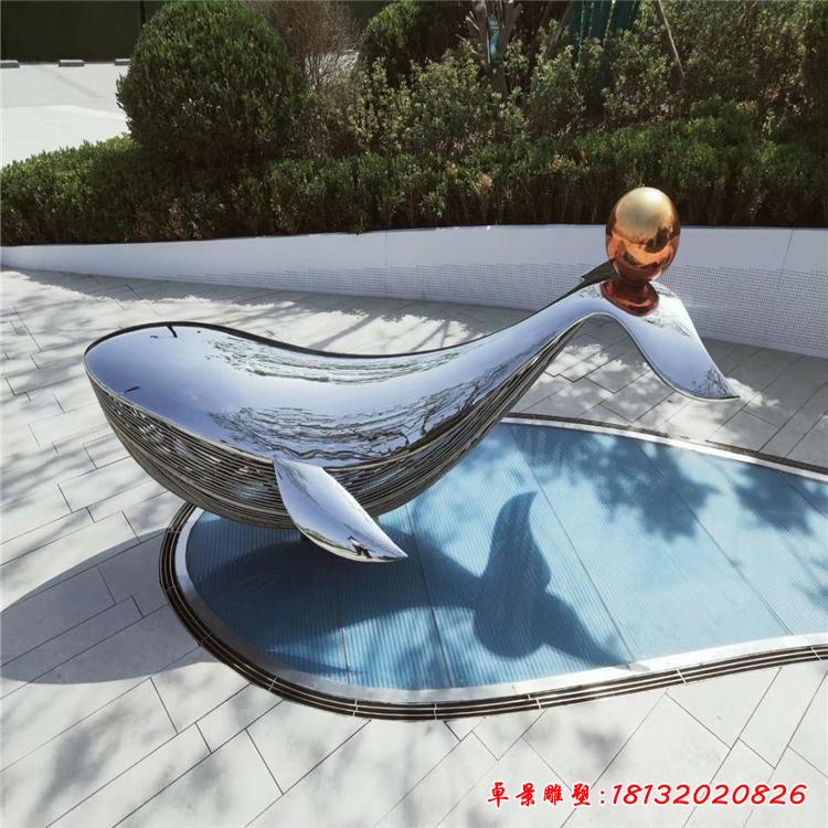 不锈钢海豚动物雕塑 (10)
