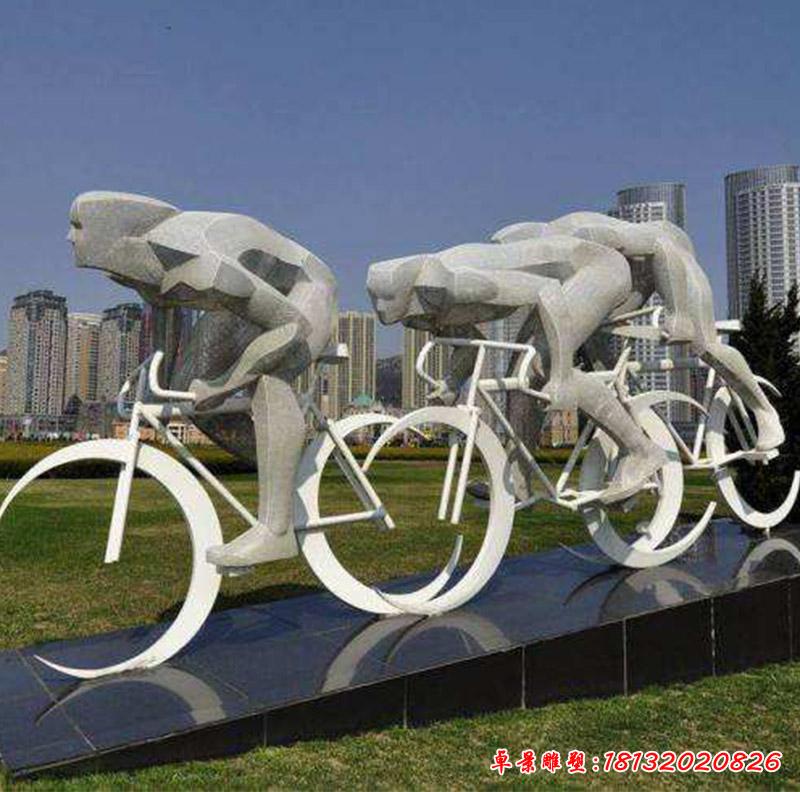 不锈钢城市骑车雕塑2