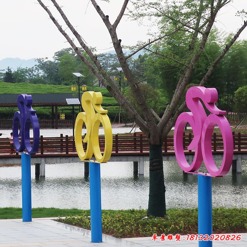 不锈钢骑车运动雕塑