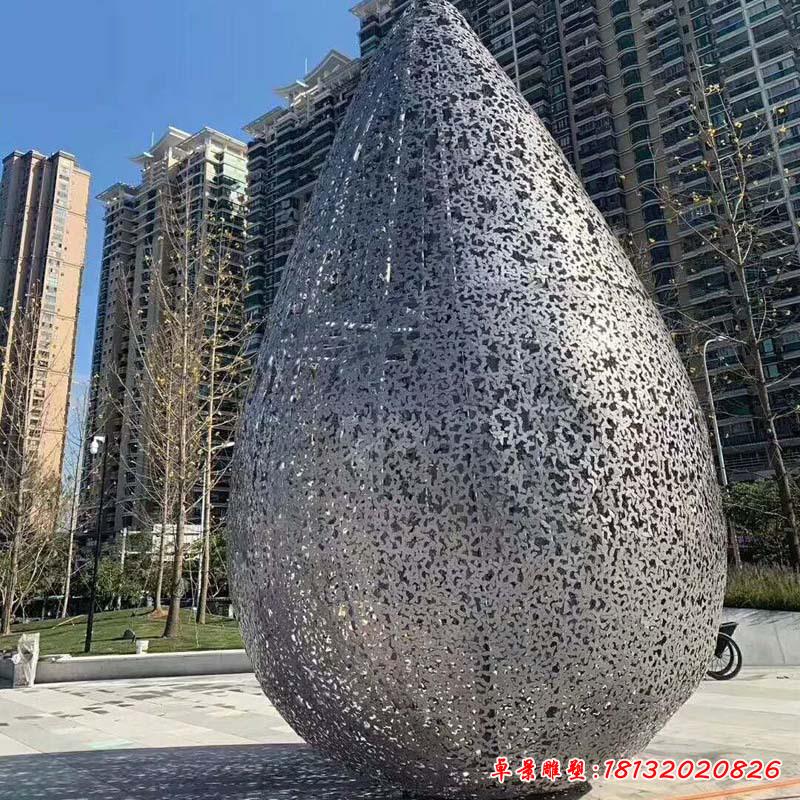 不锈钢大型水滴雕塑 (2)