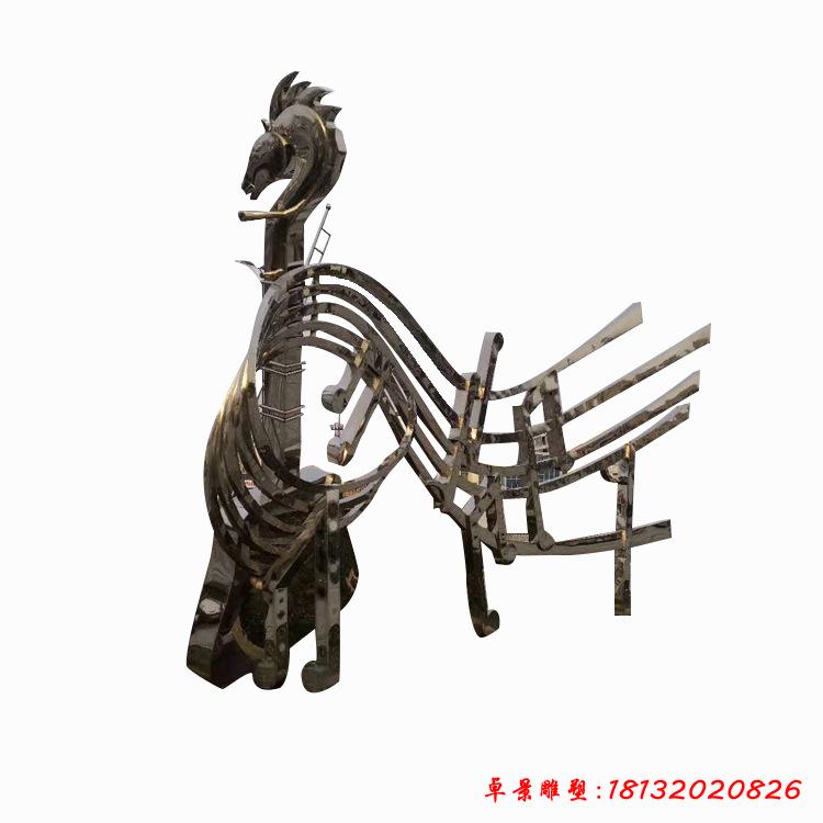 不锈钢马头琴乐器雕塑