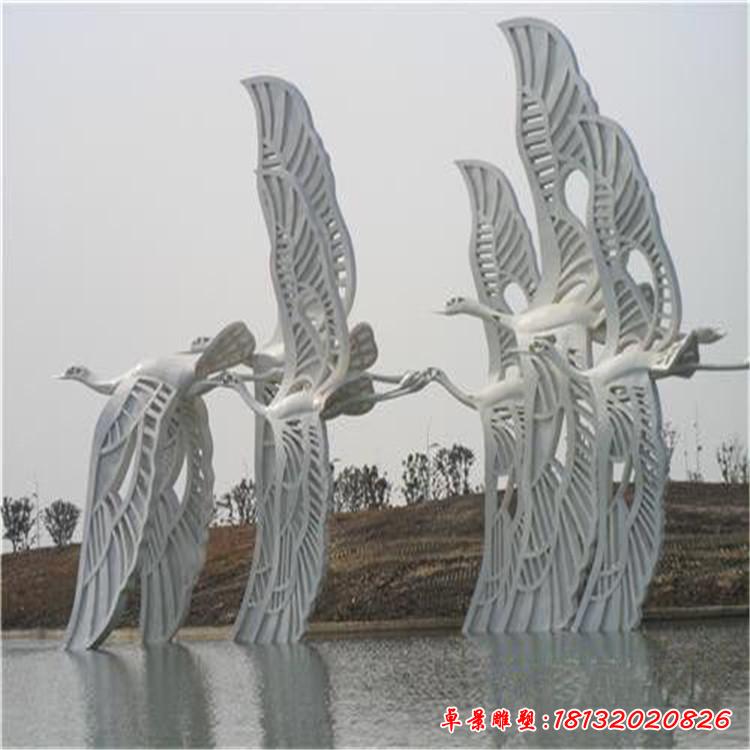 不锈钢公园大雁雕塑 (2)