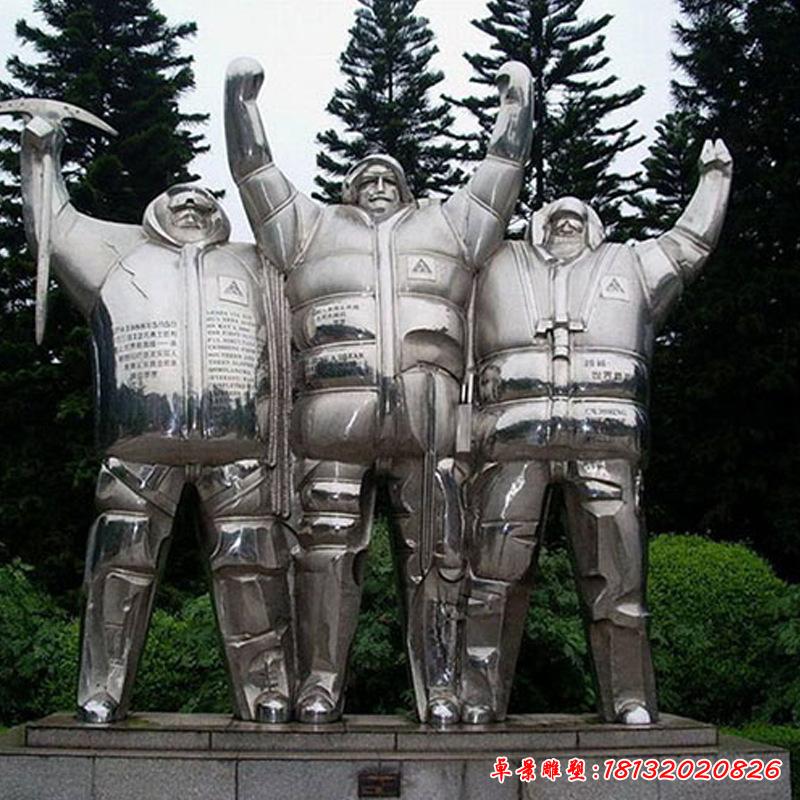 不锈钢公园工人雕塑 (2)