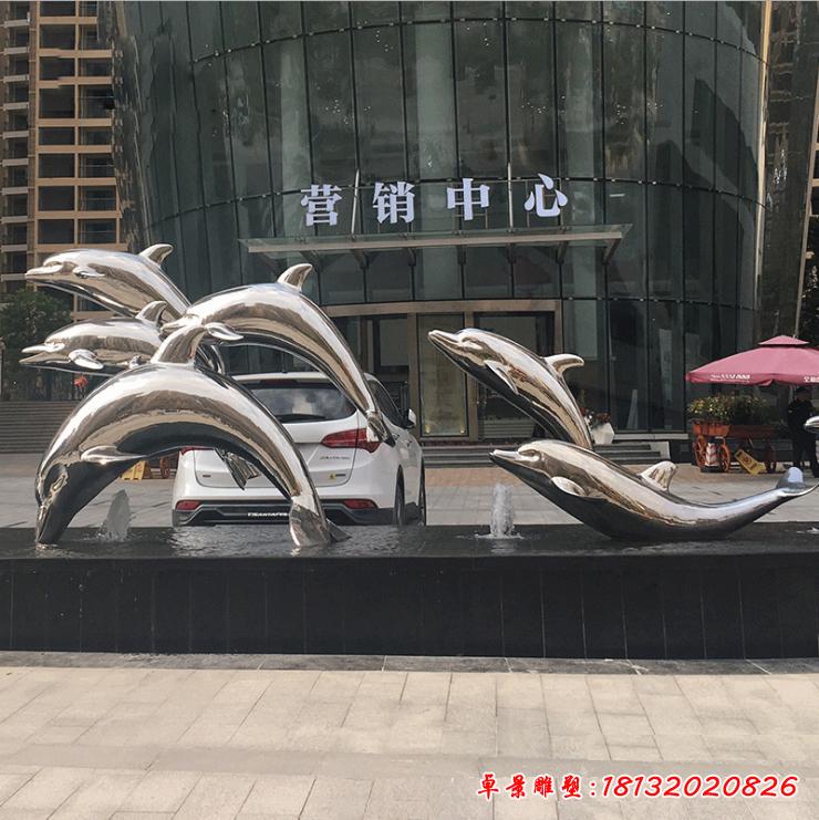 不锈钢海豚造型雕塑 海洋公园水景装饰雕塑摆件37009419