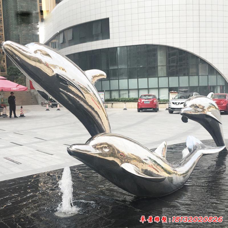 不锈钢海豚造型雕塑 海洋公园水景装饰雕塑摆件57009719
