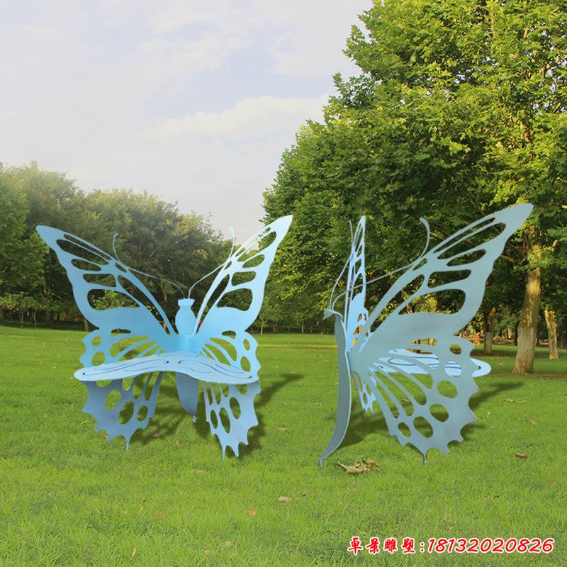 不锈钢园林蝴蝶座椅雕塑2