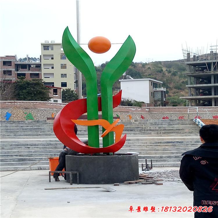 不锈钢医院标识雕塑(3)