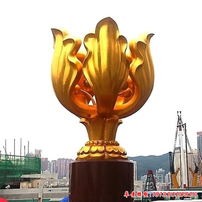 不锈钢烤漆紫荆花雕塑