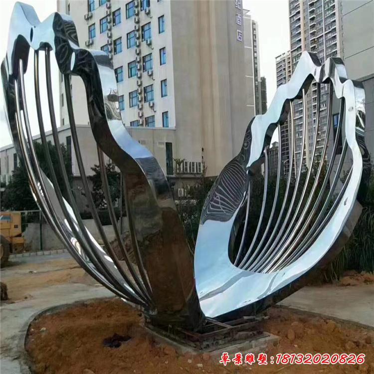 不锈钢抽象翅膀雕塑