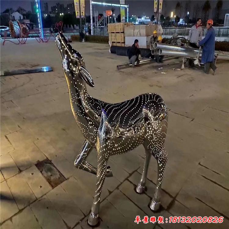 不锈钢抽象鹿雕塑 (1)