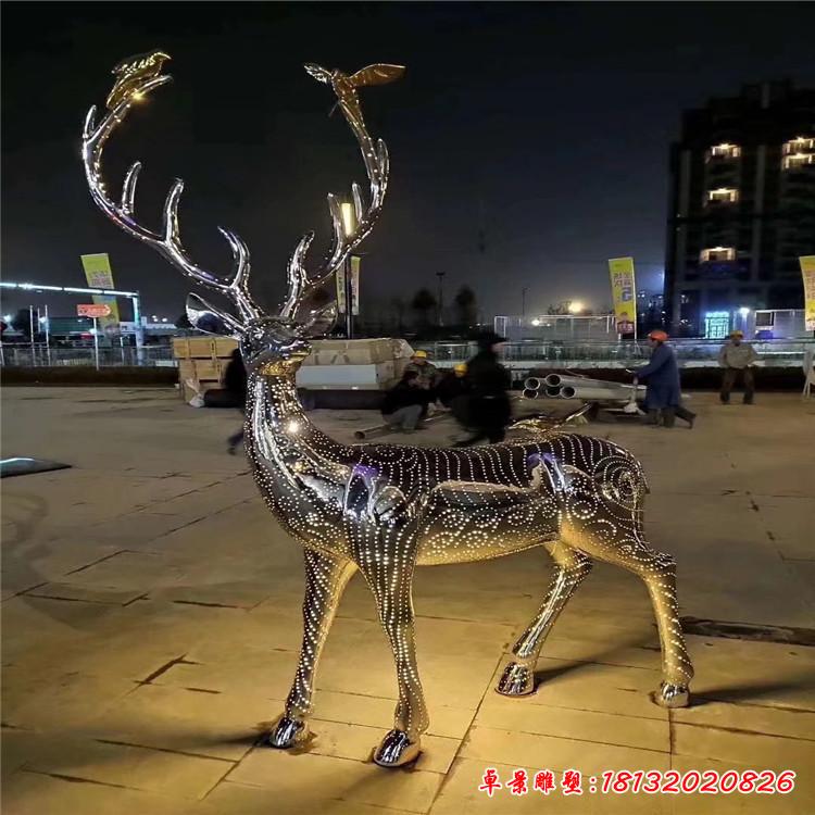 不锈钢抽象鹿雕塑 (2)