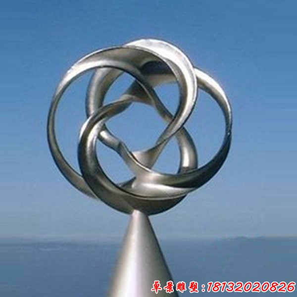 不锈钢抽象环形艺术造型雕塑