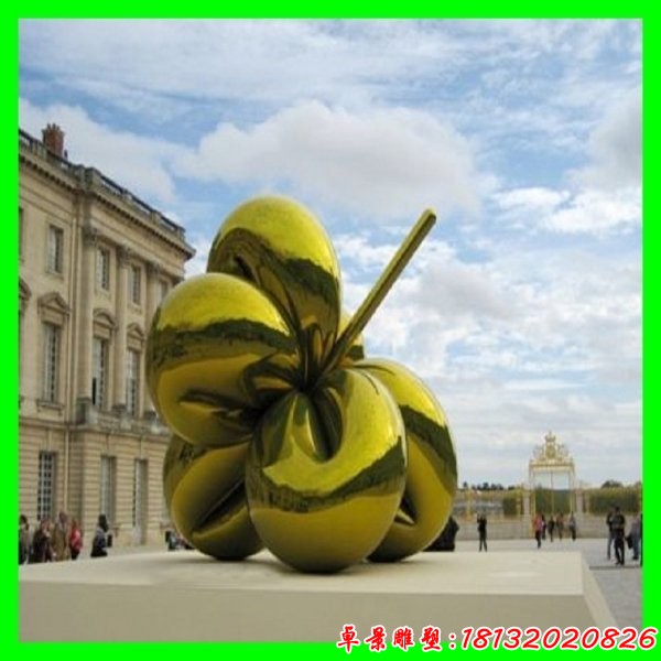 不锈钢抽象气球树叶造型雕塑