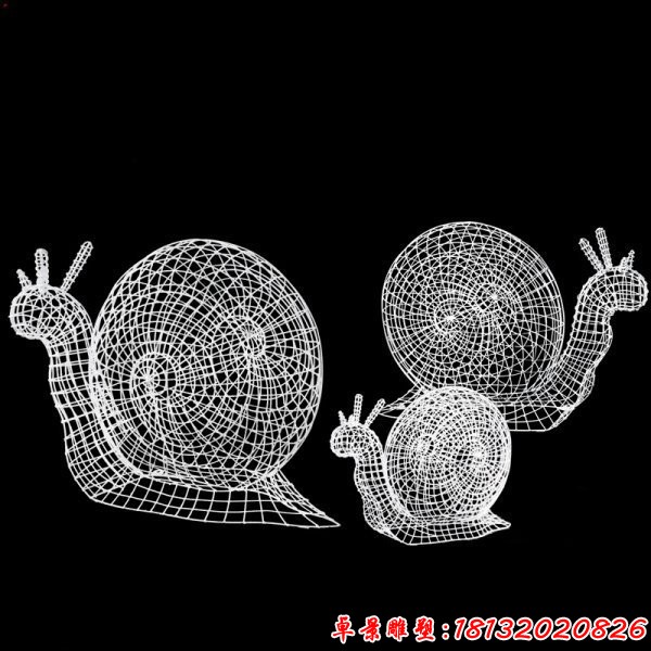 草坪不锈钢镂空蜗牛雕塑 (2)