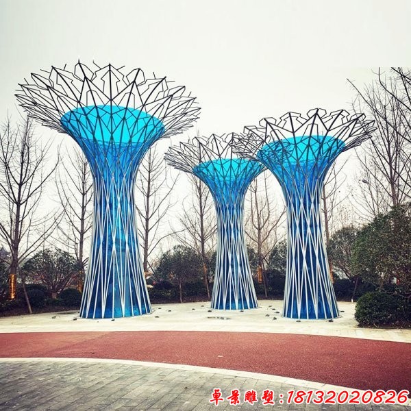 公园不锈钢镂空大树雕塑