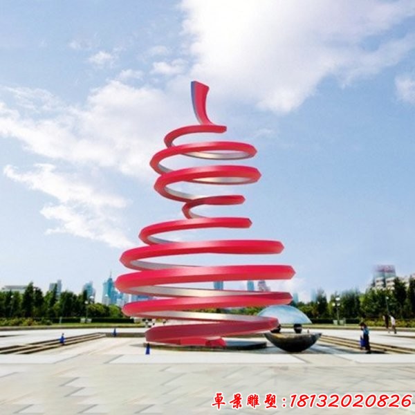 广场不锈钢抽象螺旋雕塑
