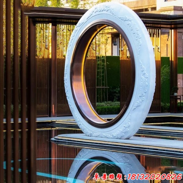 景区不锈钢抽象圆环雕塑 (3)