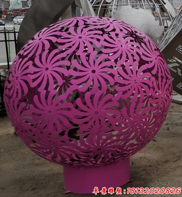 景区不锈钢圆球雕塑