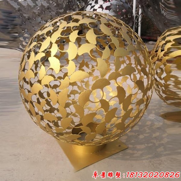 镂空不锈钢圆球雕塑