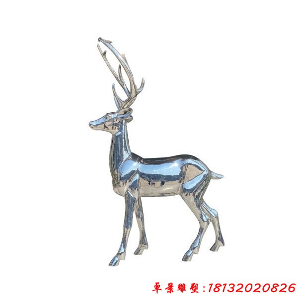 镜面不锈钢抽象小鹿雕塑