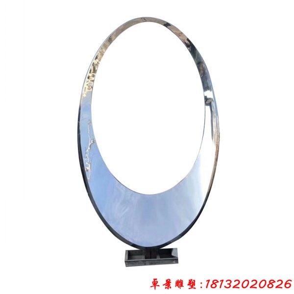 企业镜面不锈钢抽象圆环雕塑 (2)