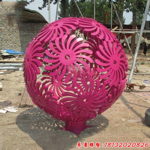 不锈钢镂空球抽象雕塑