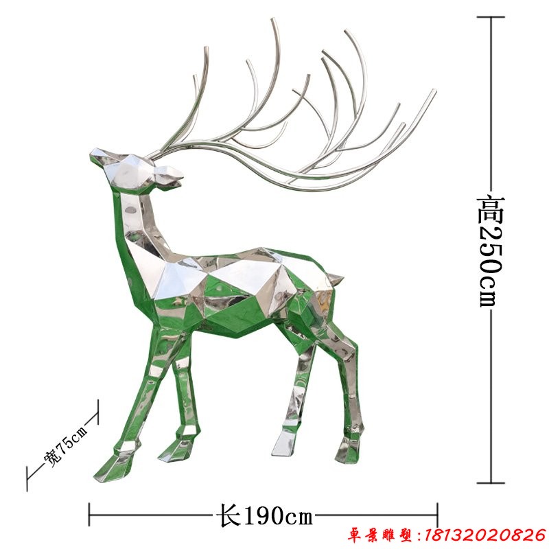 不锈钢各种姿势鹿雕塑 (3)