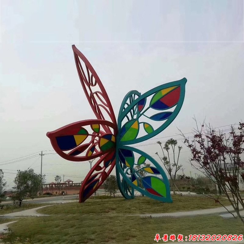 不锈钢树叶组合花朵造型雕塑