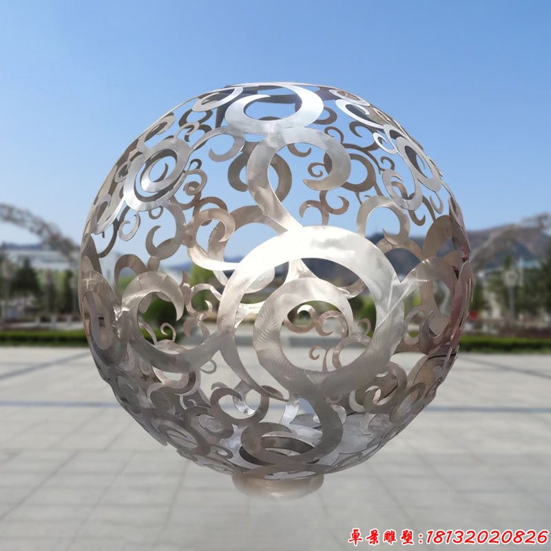 不锈钢镂空圆形发光球雕塑（1）