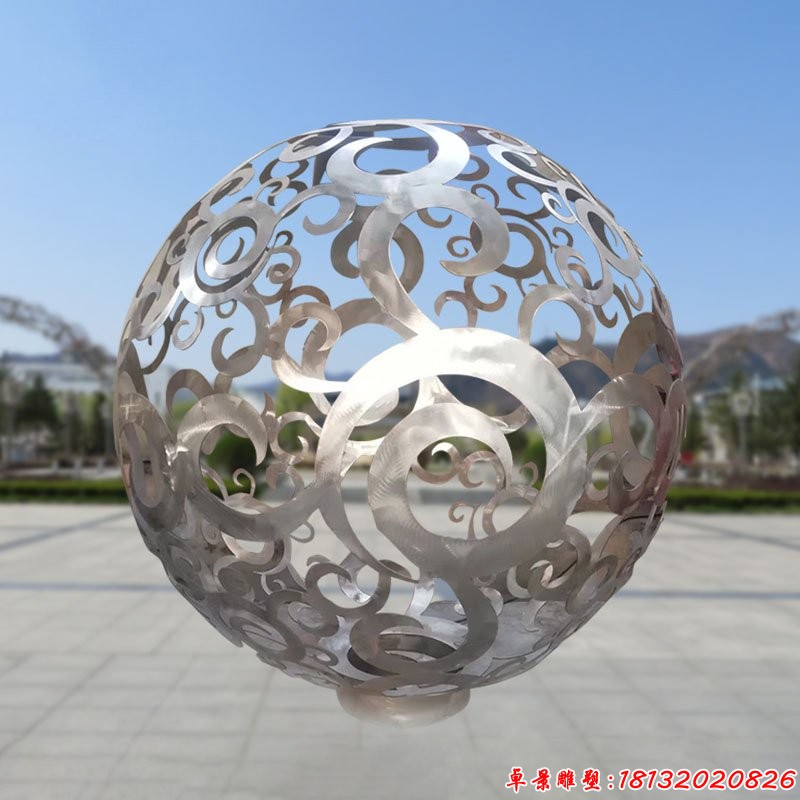 不锈钢镂空圆形发光球雕塑(1)