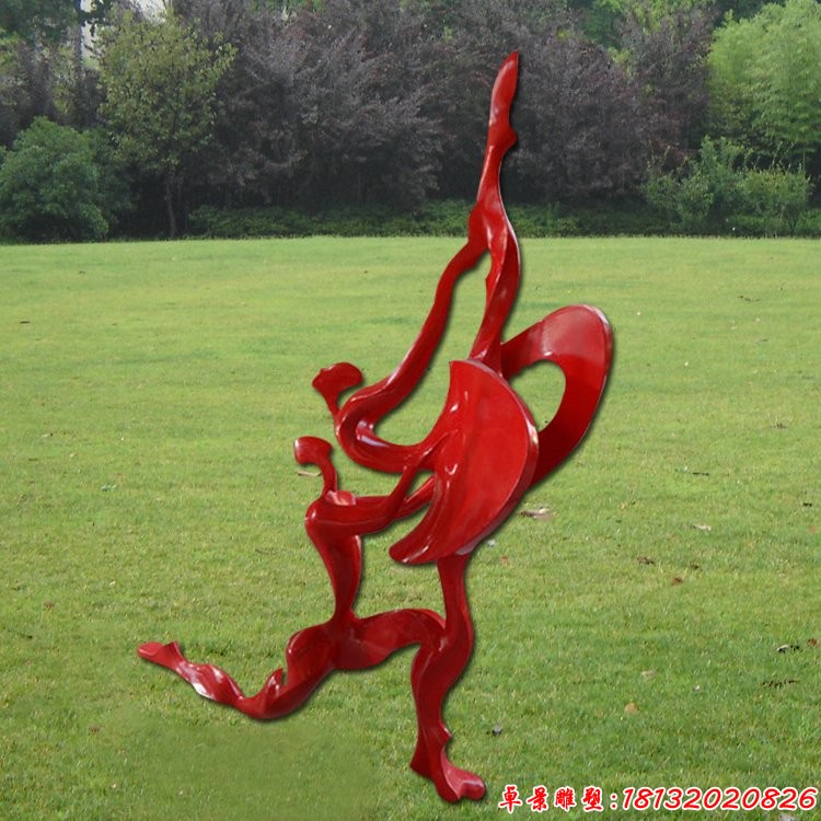 抽象不锈钢跳舞人物雕塑