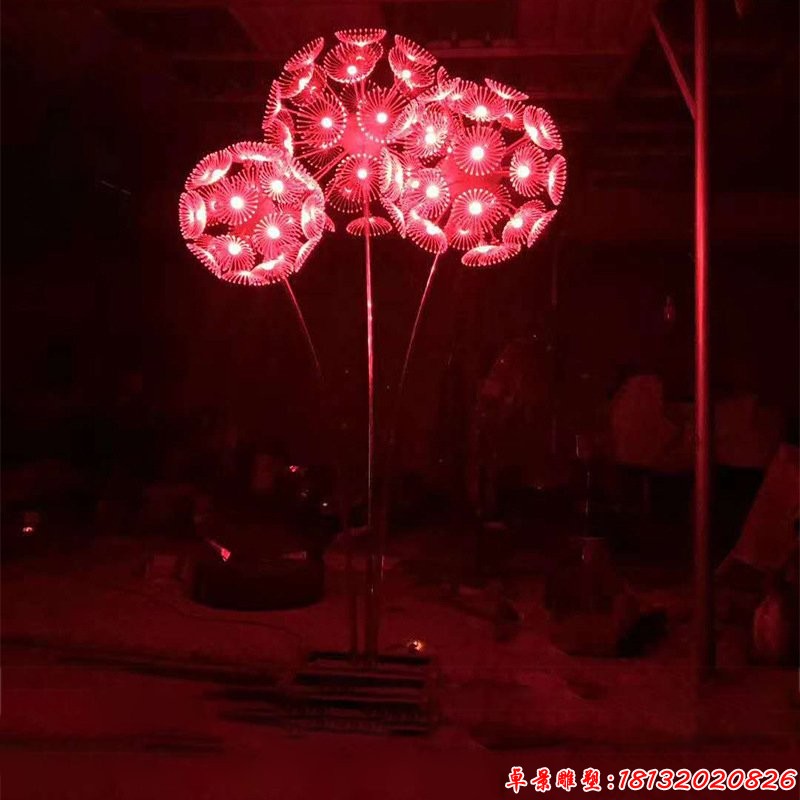 不锈钢公园发光蒲公英雕塑