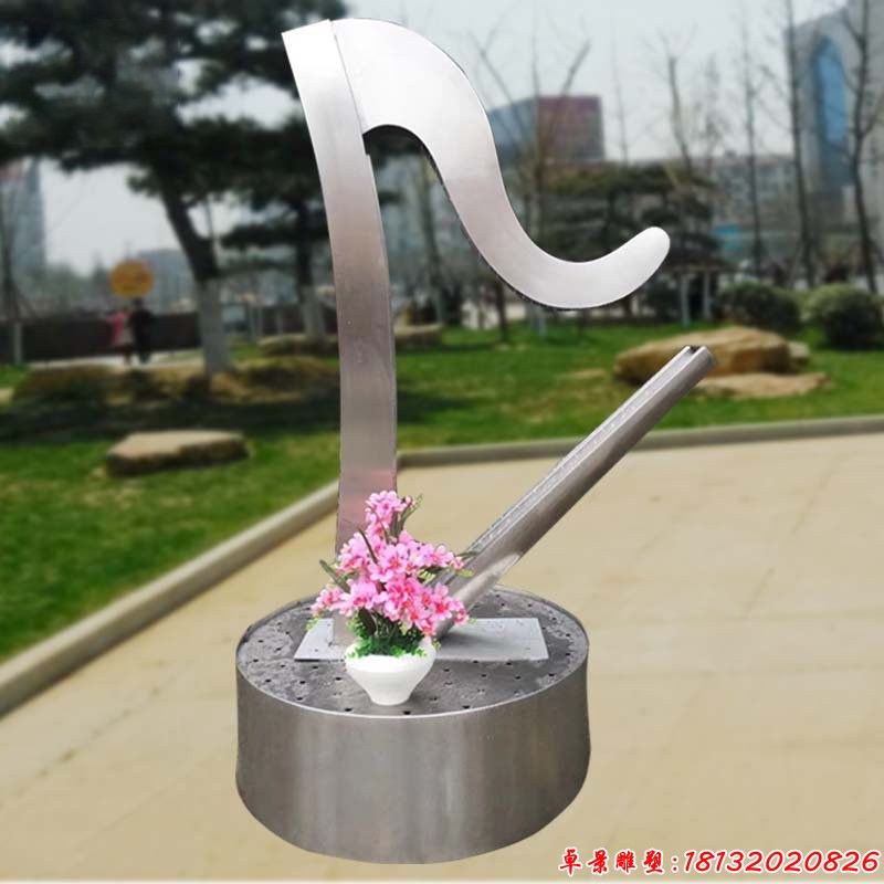 公园不锈钢抽象竖琴雕塑 (3)